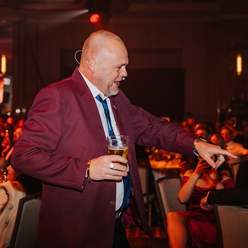 Al Murray performing at an event